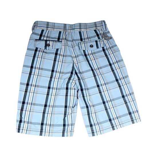 Billabong Shorts Mens 33 Blue Black Plaid Golf Bermuda Walking Y2K Vintage New - Picture 5 of 9